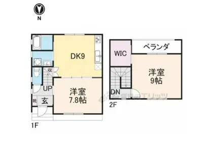 東海道本線 京都駅 徒歩6分 2階建 築10年(2DK)の間取り写真