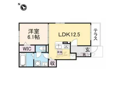 ファミリエ(1LDK/1階)の間取り写真