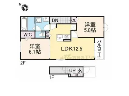 ファミリエ(2LDK/2階)の間取り写真