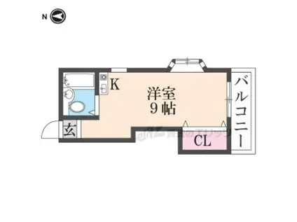 センスマンション(ワンルーム/2階)の間取り写真