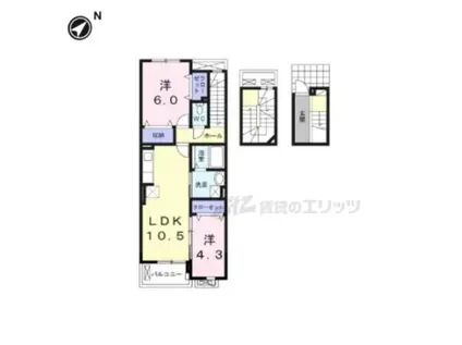ルナ門真南 (2LDK/3階)の間取り写真