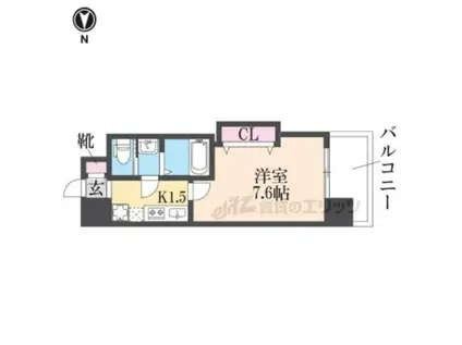 LUXE布施北(1K/11階)の間取り写真