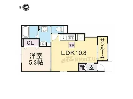 エランドロード(1LDK/1階)の間取り写真