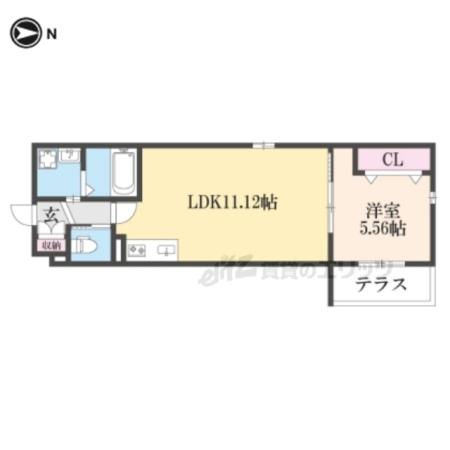 KTIレジデンス淀(1LDK/1階)の間取り写真