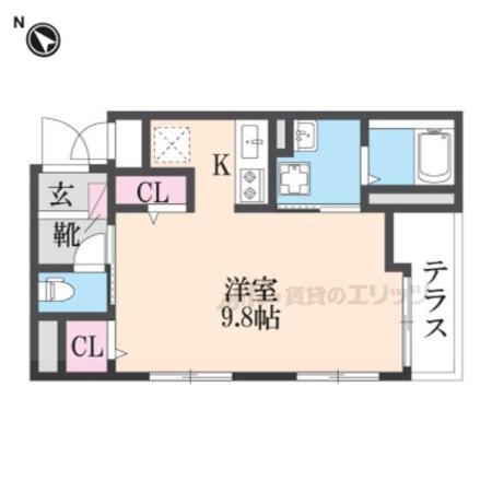 クロワール長田(ワンルーム/1階)の間取り写真