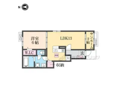 リベルラコッコC(1LDK/1階)の間取り写真