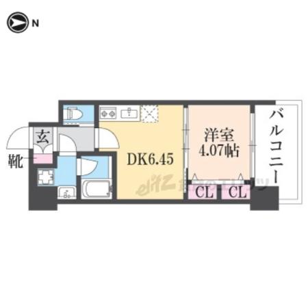 プレジオ布施EURO(1DK/4階)の間取り写真