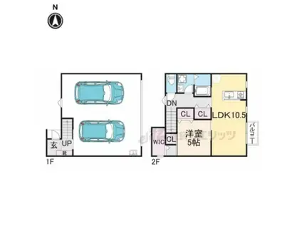 ビバン・ハウス(1LDK/2階)の間取り写真