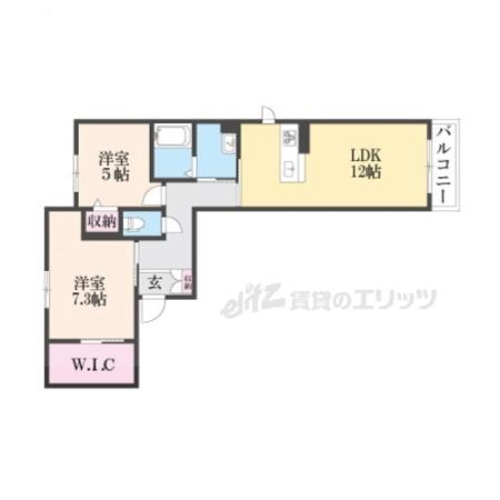 グリナージュ郷之山(2LDK/2階)の間取り写真