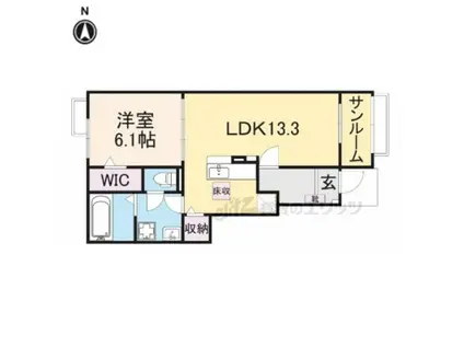 クレストール(1LDK/1階)の間取り写真