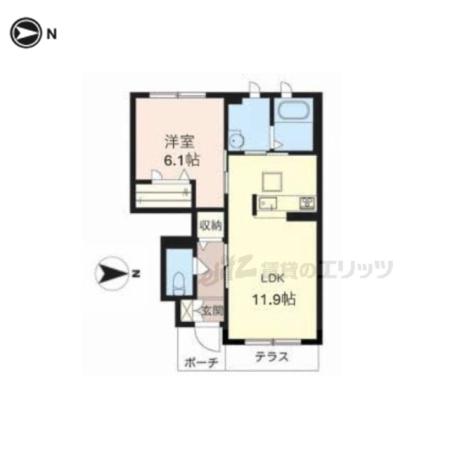 SERENA VILLA SK Ⅰ(1LDK/1階)の間取り写真