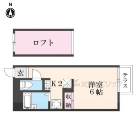 LOFTY小桜(1K/1階)の間取り写真