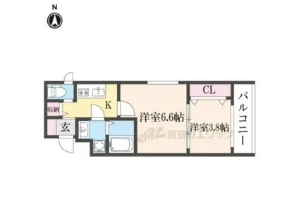 MJC京都西大路(2K/2階)の間取り写真