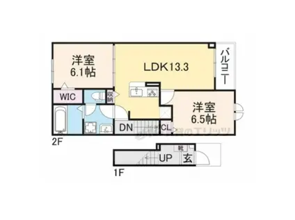 クレール丹波(2LDK/2階)の間取り写真