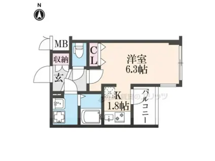 アドバンス京都レイズ(ワンルーム/5階)の間取り写真