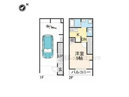 片町線 長尾駅(大阪) 徒歩18分 2階建 築2年(1K)の間取り写真