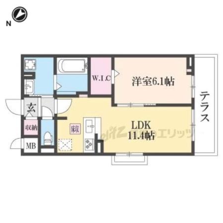 NOBEL DIGNITY(1LDK/2階)の間取り写真