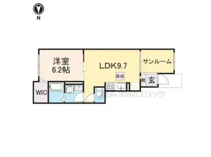 モンテウネビ(1LDK/1階)の間取り写真