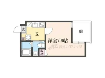 NOA桂(1K/1階)の間取り写真