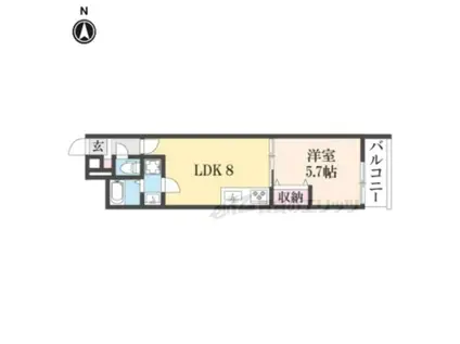 MIREI烏丸五条(1LDK/2階)の間取り写真