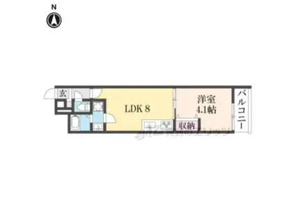 MIREI烏丸五条(1LDK/3階)の間取り写真