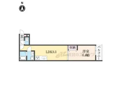 MIREI烏丸五条(1LDK/2階)の間取り写真