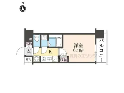 東海道本線 西大路駅 徒歩10分 10階建 新築(1K/4階)の間取り写真