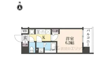 東海道本線 西大路駅 徒歩10分 10階建 新築(1K/5階)の間取り写真