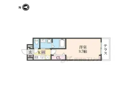 ウエスト コミタリア(1K/1階)の間取り写真