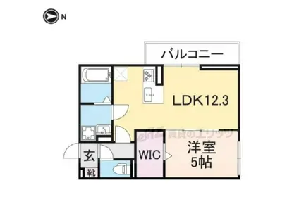 ルシール西岩田(1LDK/2階)の間取り写真