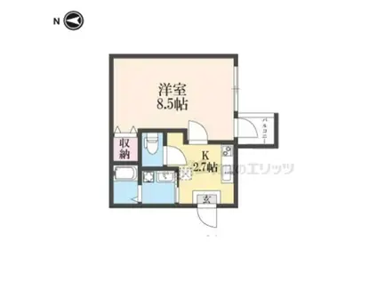 ビエノス京都花園(1K/2階)の間取り写真