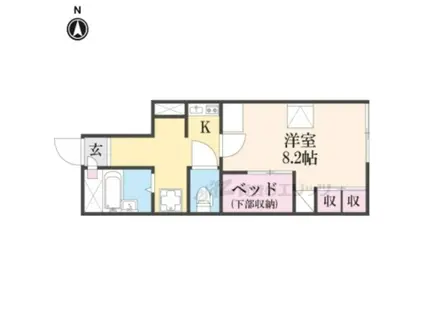 レオパレスLYON(1K/1階)の間取り写真