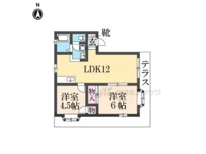 ベルメゾン(2LDK/1階)の間取り写真