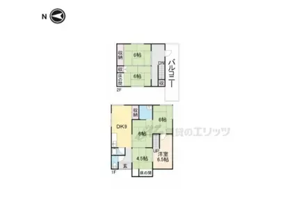 近鉄大阪線 大和朝倉駅 徒歩10分 2階建 築58年(6LDK)の間取り写真