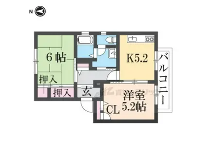 メゾン・ソレーユ(2K/1階)の間取り写真