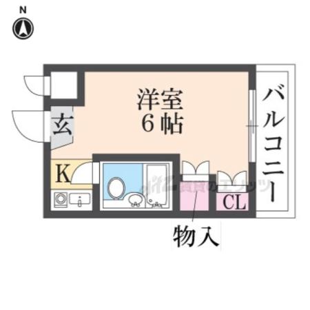 岩崎ハイツP2(ワンルーム/3階)の間取り写真