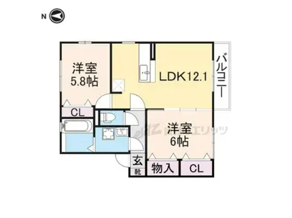 キャトル・メゾン中鴻池(2LDK/2階)の間取り写真