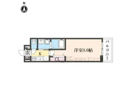 京阪電気鉄道京阪線 牧野駅 徒歩7分 3階建 築1年(1K/2階)の間取り写真