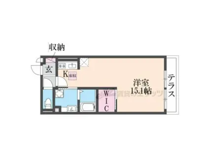 ティサージュK(ワンルーム/2階)の間取り写真