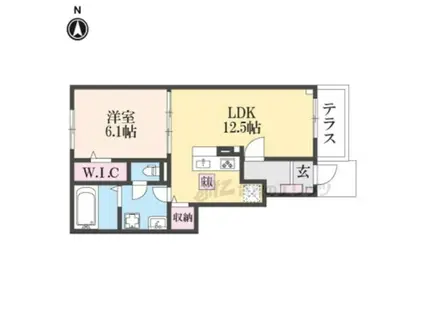 クレールシャトー(1LDK/1階)の間取り写真