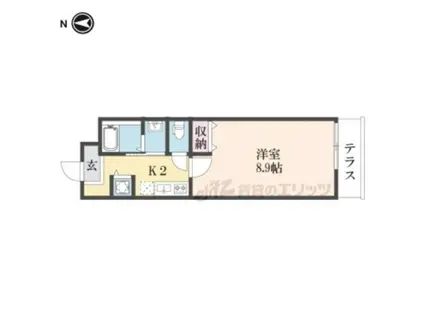 MAISONDOUCE浜大津(1K/1階)の間取り写真