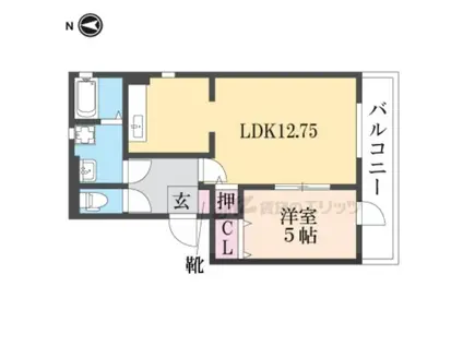 グリーンパーク尾浜(1LDK/1階)の間取り写真