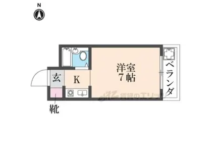 エスポワール御殿山(1K/1階)の間取り写真