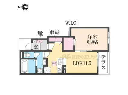 メゾン・デ・プリューム(1LDK/1階)の間取り写真