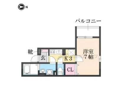 ハイツ ユベーレン(1K/3階)の間取り写真