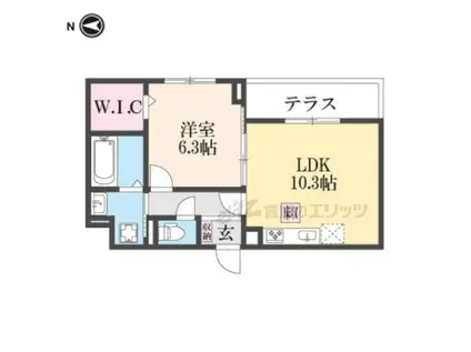 GLANZ CLK(1LDK/1階)の間取り写真