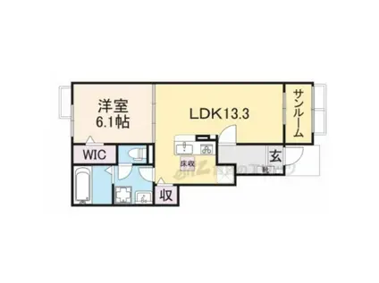 デスパシオ氷上(1LDK/1階)の間取り写真