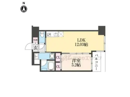 プレジオ長田(1LDK/9階)の間取り写真