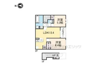 カーサ・リンドペロー(2LDK/2階)の間取り写真