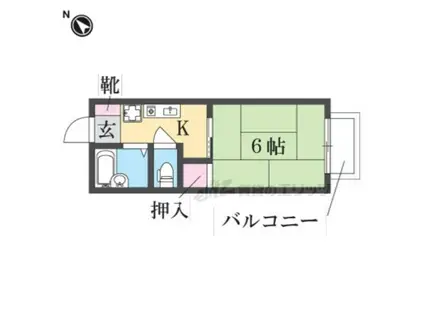 メゾンアン(1K/1階)の間取り写真